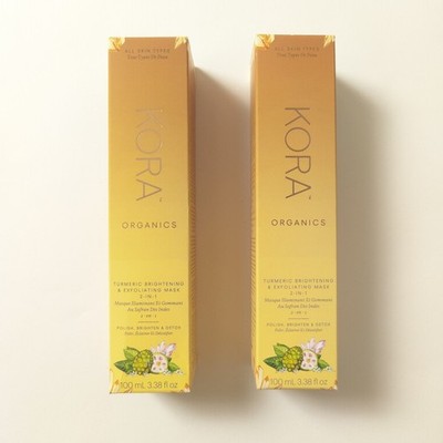 KORA Organics Turmeric Brightening & Exfoliating Mask.  2 pack 100ml /3.38OZ
