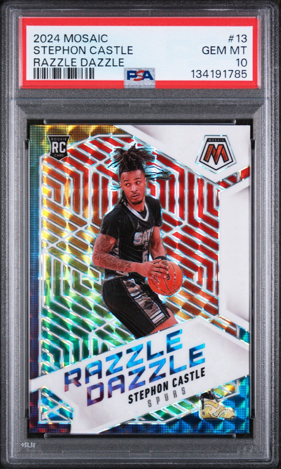 2024-25 Panini Mosaic - Razzle Dazzle Stephon Castle #13 (RC) PSA 10 GEM MINT