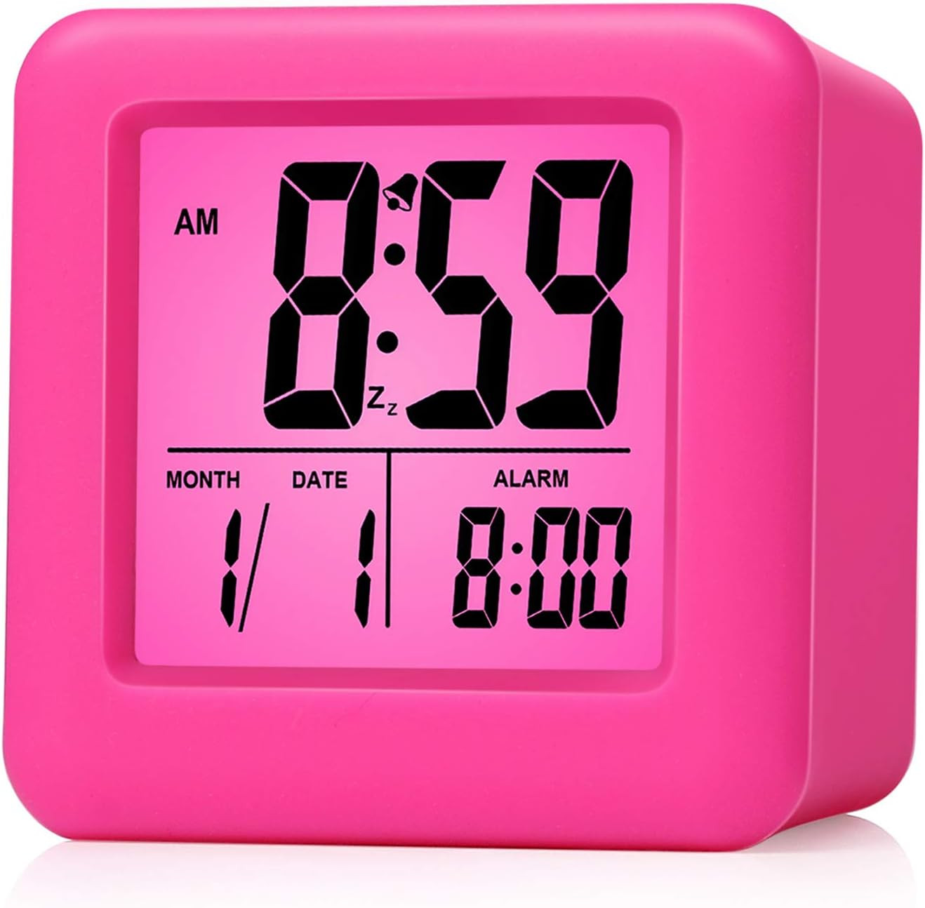 Digital Kids Alarm Clock with Snooze and Nightlight - Easy Setting Silicone Cloc
