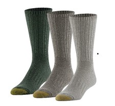 GoldToe Edition Mens Everyday Rib Crew Socks Assorted 3 Pack Size 6-12.5 New D7