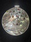 Vintage Matana Mother Of Pearl, Tourmaline, And .925 Sterling Silver Pendant — photo 1