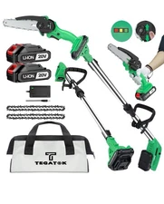2in1 Cordless Pole Saw & Mini Chainsaw Long Reach 21V Electric Chain Saw 6-inch
