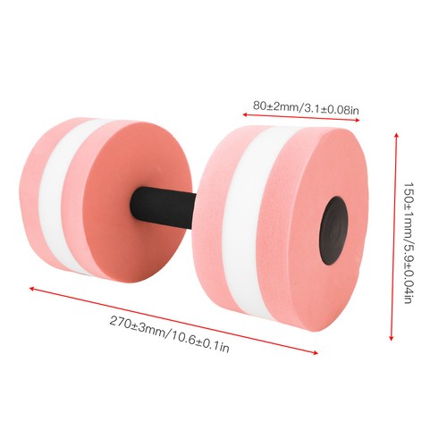Mancuerna flotante de agua de espuma redondeada ecológica equipo de fitness (rosa blanco - Imagen 3 de 11