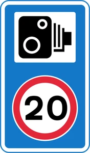 20mph Speed Camera Road Traffic Warning Sign Self Adhesive Sticker