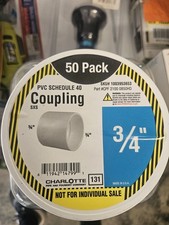 Charlotte Pipe PVC 02100 0850HD 3/4in PVC Coupling S X S Pro Pack 50-Pack