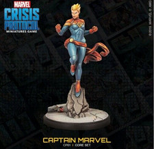 Marvel Crisis Protocol Core Set Captain Marvel, New on Sprue w/ Card