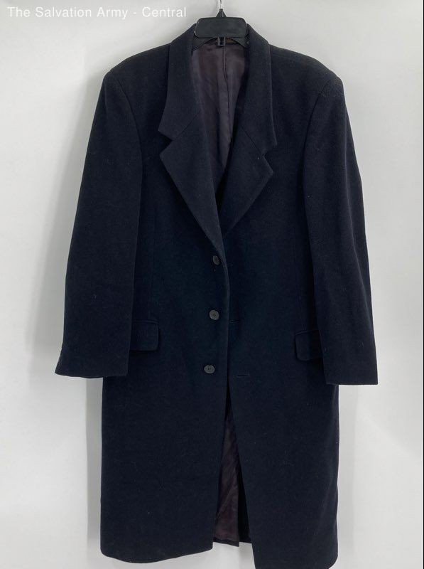 GGG Clothes Womens Black Long Sleeve Pocket Button Front Overcoat Size 40