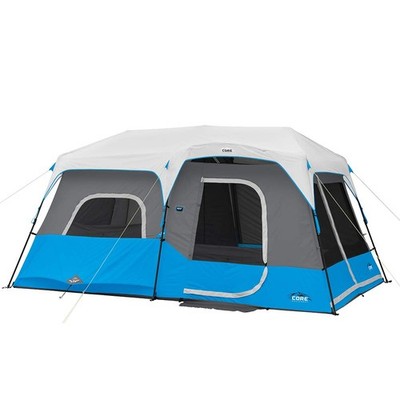 Instant Cabin Tent 9 Person LED Lights Multi Room Pop Up CORE 40062 Large Family