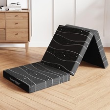 Tri-fold Mattress - 4 Inch Dual-Layer Foam Folding Mattress | Removable & Was...