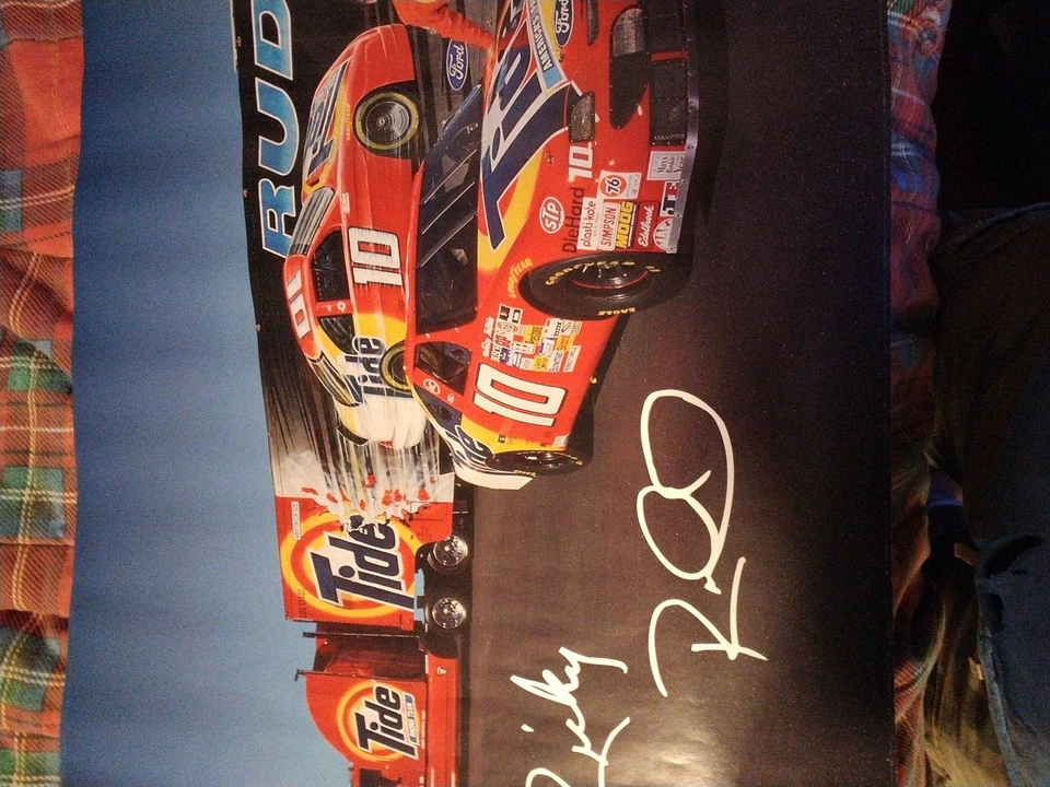  Vintage Ricky Rudd, Nascar Winston Cup, Tide #10, Ford, Poster 1990's - Image 3 of 4