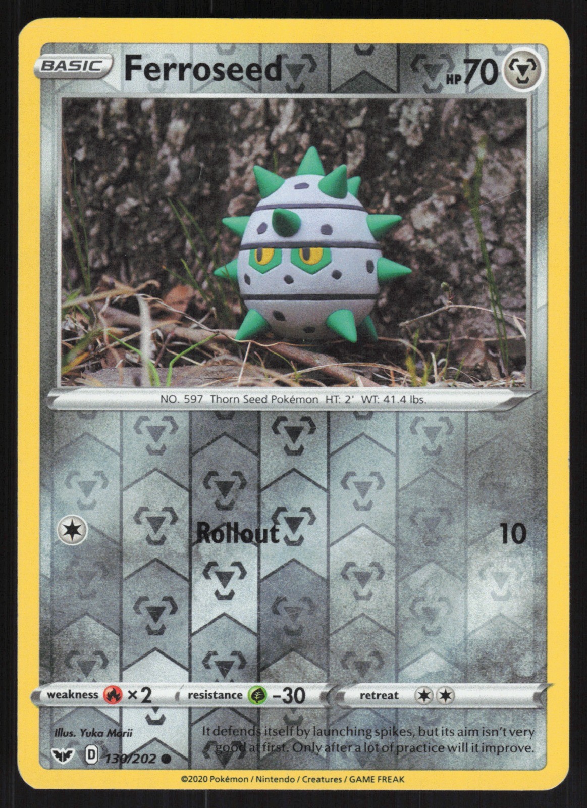 Ferroseed Reverse Holo 130/202 LP SWSH01: Sword & Shield Base Set Pokemon Card