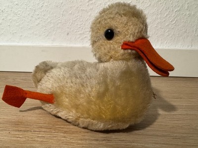 Steiff kleine Ente Duck Yellow Gelb Mohair Vintage No Tag 3210/13
