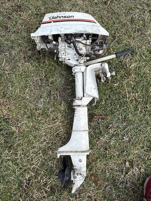 Vintage 1980s Johnson 4hp Power Outboard boat motor engine