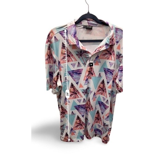 Bad Birdie Cali LA Palm Trees Pastels Kurzarm Golf Poloshirt Herren Gr. XL  - Bild 7 von 9