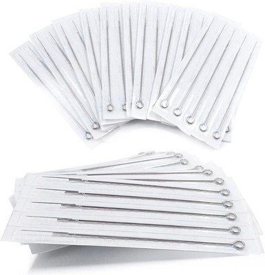 Tattoo Needles - TONBAO 50pcs Mixed Stick and Poke 3RL, 5RL, Silver 