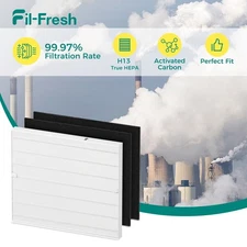 Fil-Fresh 1 HEPA & 2 Carbon Filter Replacement for Coway Air Purifier AP-1512H