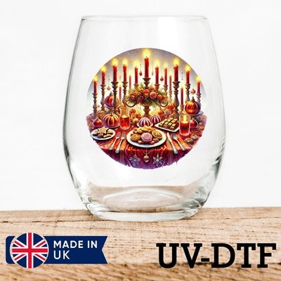 Weihnachten Tisch 8 Stück UV DTF Aufkleber - Glas Laptop Becher Tasse vw283