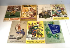 Lot of 7 VTG Georgia Tech College Football Gameday Programs - 40's 50's & 60's