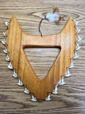 Replica Hawaiian Polynesian Tribal Albezia Wood War Club Weapon with Shark Teeth