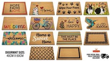 Coir Door Mat 40x60cm Heavy Duty Outdoor Indoor Non Slip Front Door Welcome Mats
