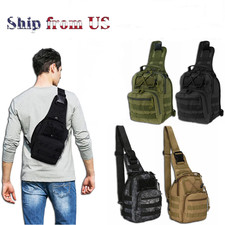 Mens Backpack Tactical Sling Shoulder Bag Travel Chest Pack Outdoor Hiking