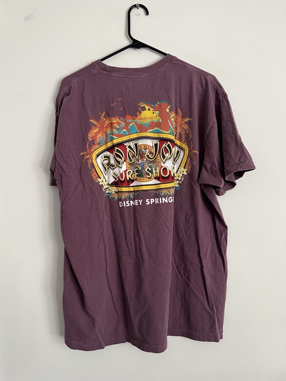 Ron Jon Surf Shop x Disney Springs T Shirt Adult Size XL Double Sided Surf