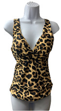 La Blanca LB4BG68 Women's Multicolor Tankini Swimsuit Top Leopard Size V-Neck 8