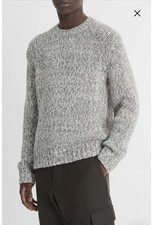 Vince Homespun Marl Sweater Men Medium Grey Combo 445 Sz L