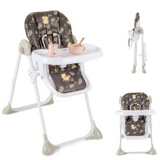 Folding Baby Highchair Height Adjustable Feeding Chair W/Tray