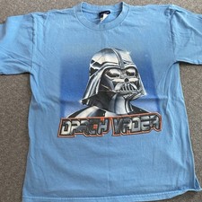 VTG Star Wars Darth Vader T-Shirt Lucasfilm Retro Blue Logo Y XL 18 