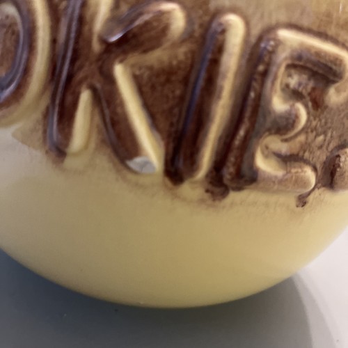 Raro biscottiera vintage Royal Haeger grande in ceramica a forma di pera gialla con coperchio - Foto 3 di 12
