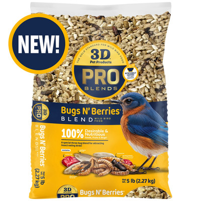 3-D Pro Blends Bugs N Berries  Wild Bird Food, Wild Bird Seed Blend, 5 Pounds