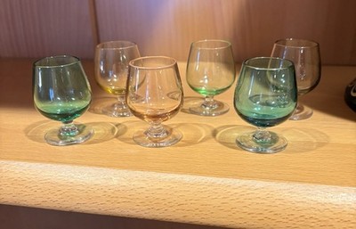 Brandy Snifter Shot Cordial Glasses Multicolor, Set of 6, Miniature 2''