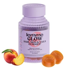 Collagen Gummies for Hair, Nails & Skin with Biotin & Vitamins, Peach Flavor