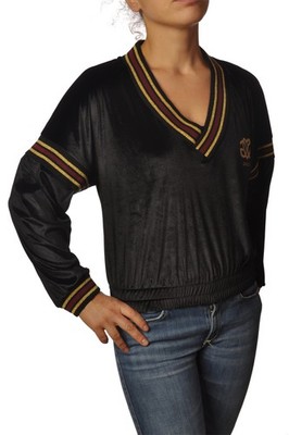 Gaëlle Bonheur Damen Sweatshirt Over mit Kontrasten schwarz Größe 1