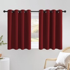 Red Kitchen Curtains for Christmas, Thermal Insulated Grommet Blackout Short ...
