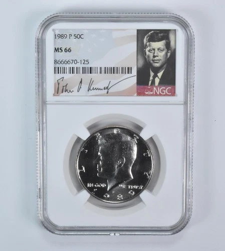 1989-P Kennedy Half Dollar MS66 NGC Signature Label