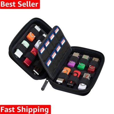 Stylish Hard Drive Case with 12 USB & 16 SD Slots for Electronics Organization
