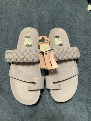 Sam & Libby Adelia Braided Footbed Sandals Lilac Leather Beach Size 10 NWT