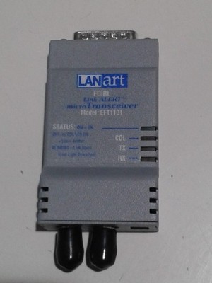 LanArt EFT1101 FOIRL LinkALERT Fiber MicroTransceiver 12VDC USED