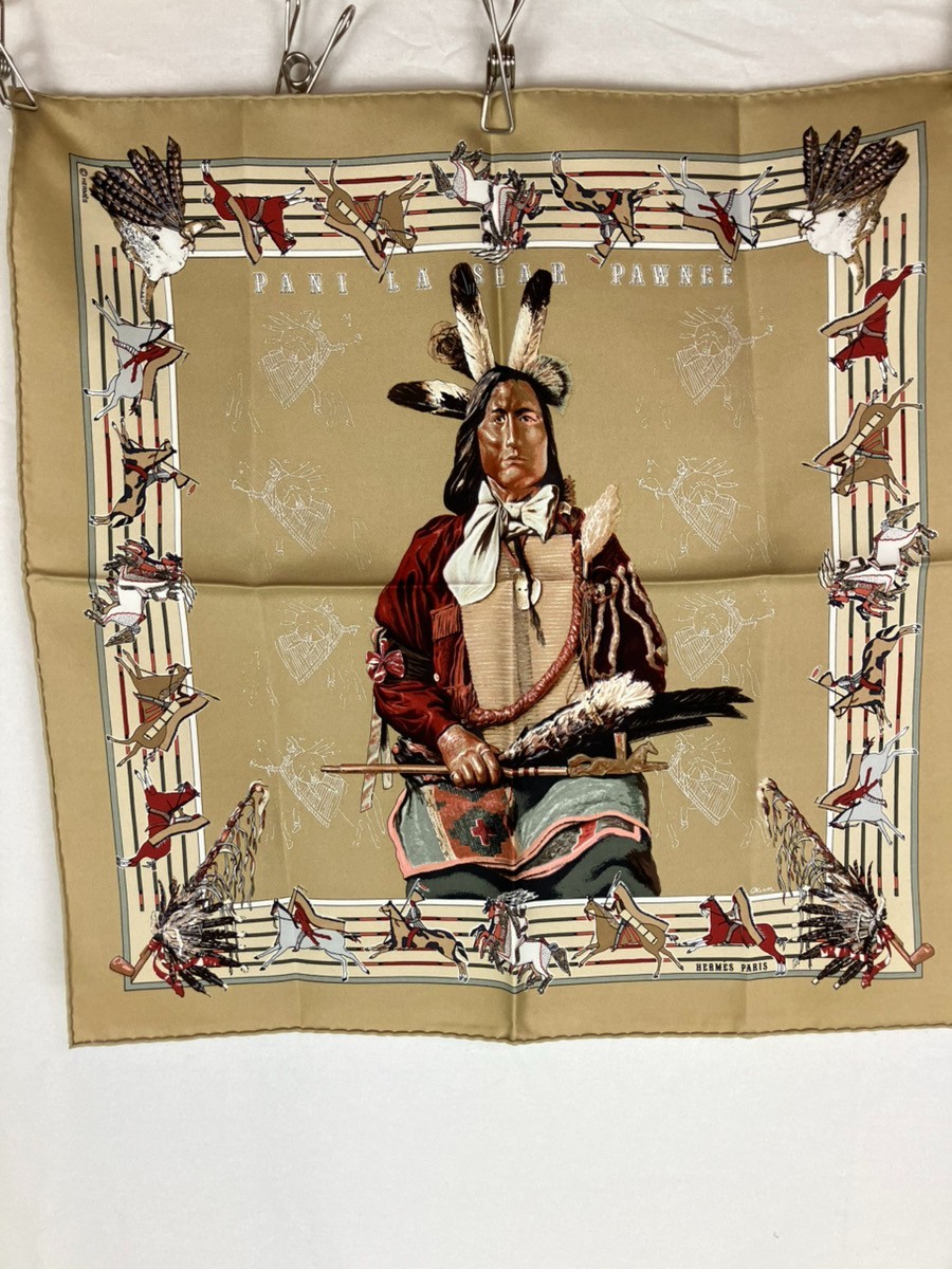 【正規品】エルメス カレ45 PANILA SHAR PAWNEE HERMES Carre 45 Pani la Shar Pawnee Vintage Silk Scarf /Kermit