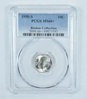 1950-S Roosevelt Dime Boston Collection MS66+ PCGS Blue Label
