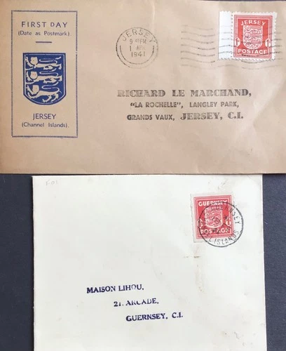 Jersey and Guernsey War Occupation  First Day Covers