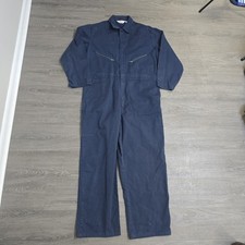 Vintage WALLS Master Made Coveralls Jumpsuit Navy Blue USA Made Size 50 Reg 2XL