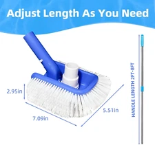 Pool Brush Head with Pool Vacuum Head for Inground & above Ground Pools, roun...