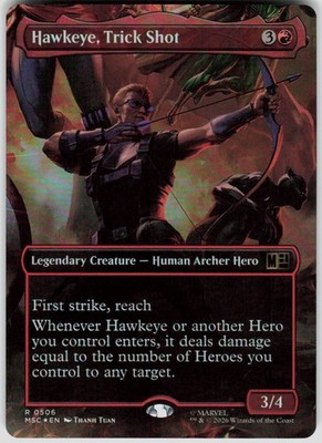 Hawkeye Trick Shot Borderless Foil 506 Marvel Super Heroes MTG