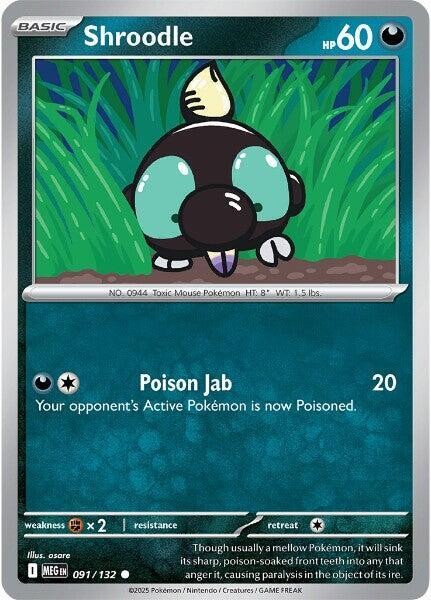 Shroodle Common ME01: Mega Evolution 091/132 NM
