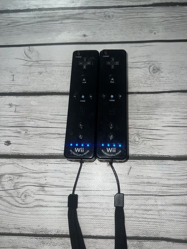 Menge 2 Original Zubehör Hersteller Schwarz Motion Plus Nintendo Wii Remote Controller Offiziell RVL-036