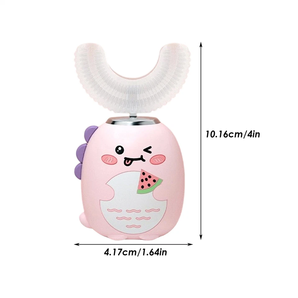 Cepillo Automático Para Niños Dibujos Animados Impermeable 3 Modos Con Temporizador Eléctrico En Forma de U Foto 2 de 4