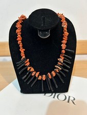 Collana in corallo naturale rosso e nero